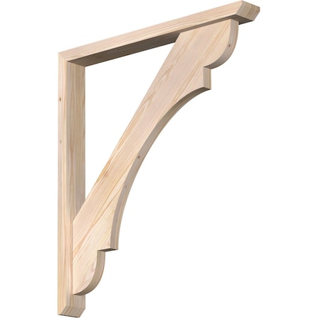 Ekena Millwork Olympic Slat Smooth Bracket w/ Offset Brace, Douglas Fir, 3 1/2"W x 30"D x 34"H BKT0402X30X34OLY06SDF